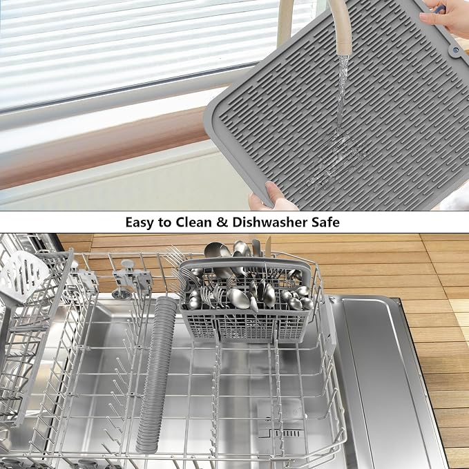 ZLR 2 Pcs Heavy-Duty Silicone Dish Drying Mat - Image 8