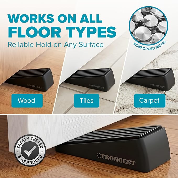Stoppers for Bottom of Door – Heavy Duty Metal Rubber Door Stopper, Non-Slip - Image 5