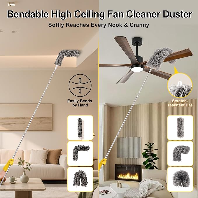 Tiumso Microfiber Feather Duster 5-in-1 Kit, Dusters - Image 5