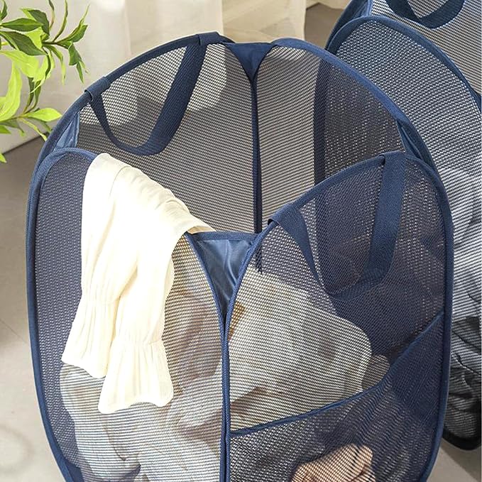 Pop up Laundry Hamper, Foldable Mesh Clothes Hamper - Image 4