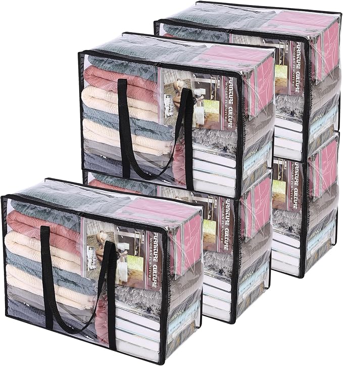 5 Pack Clear Clothes Storage Bags by Vieshful