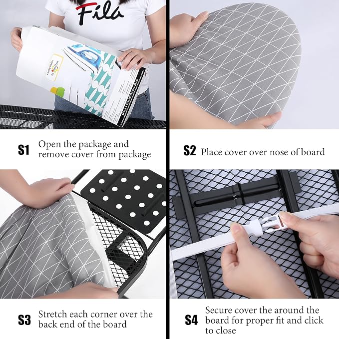 Ironing Board Cover, Full Size Scorch Resistant Padding, Elastic Edge, Heavy - Image 7