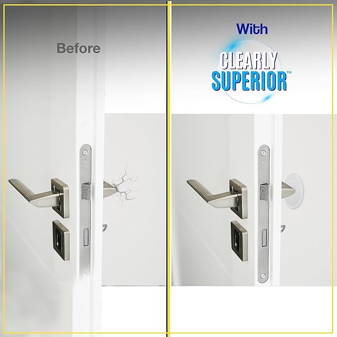 Round Medium 2.5" Clear Bumpers 8 Pack – Self Adhesive Doorknob Protector Wall Guard - Protects Walls from Door Knobs and Handles