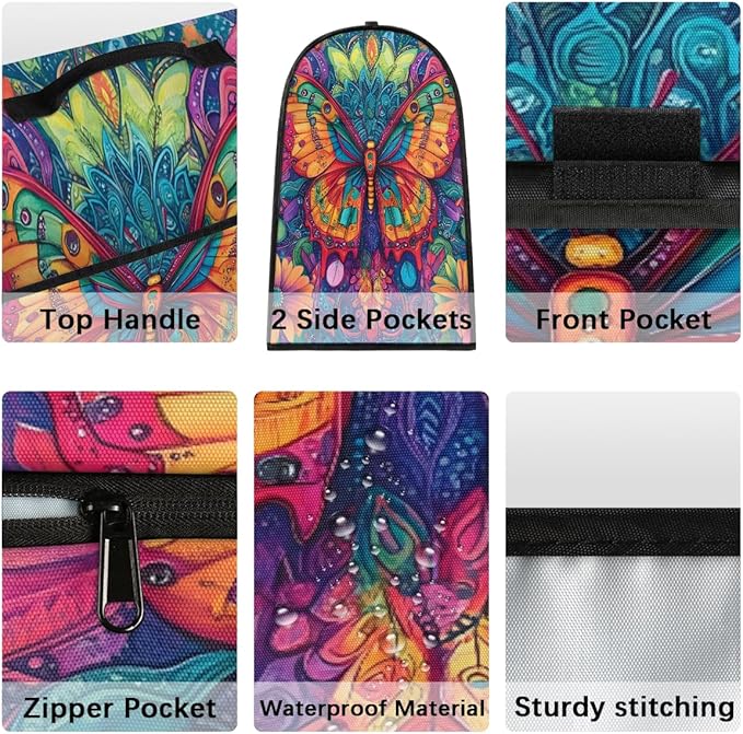 Kitchen Aid Mixer Cover Animal Butterfly Color Flowers Stand Mixer Cover Compatible with 6-8 Quarts Stand Mixers, Dust Covers with Zipper Pocket Foldable Washable Kitchen Aid Organizer Bag