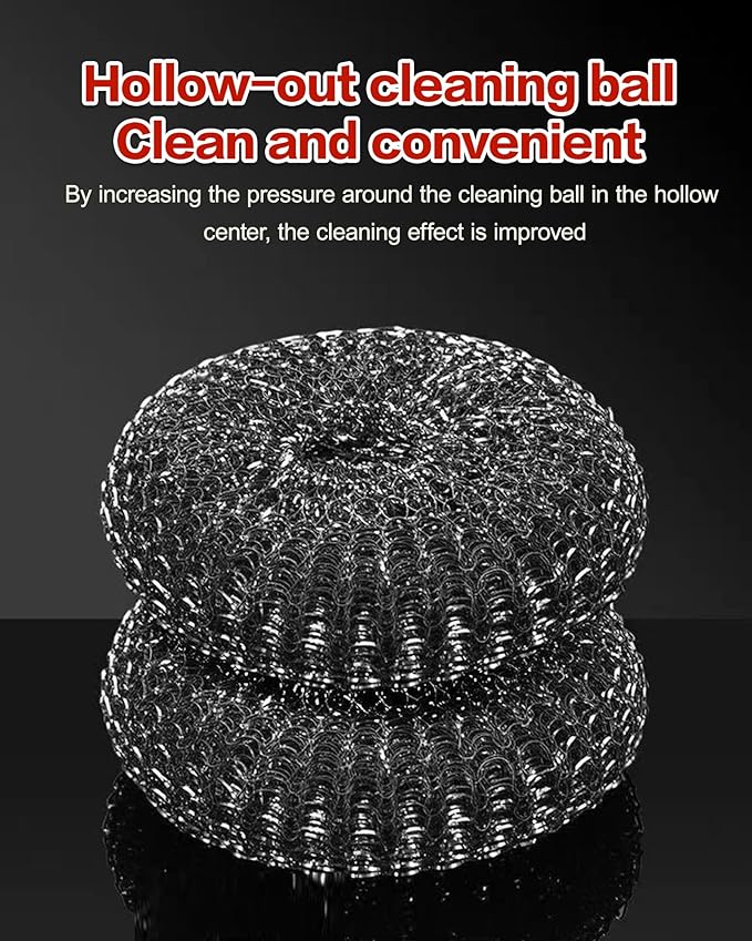 5Pcs Steel Wool Scrubber, Stainless Steel Scrubber Set with Long & Short Handle & 3Pcs Pads, Metal Scrubbers for Cleaning Kitchen,Household,Dishes,Wash Sink,Pots,Pans,Cast Iron,Grills,Stoves