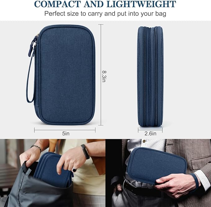 FYY Electronic Organizer, Travel Tech Pouch Bag, Waterproof, Double Layers - Image 2
