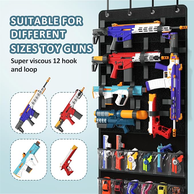 Over The Door Organizer for Toy Gun, Hanging Toys Storage Organizer - Image 2