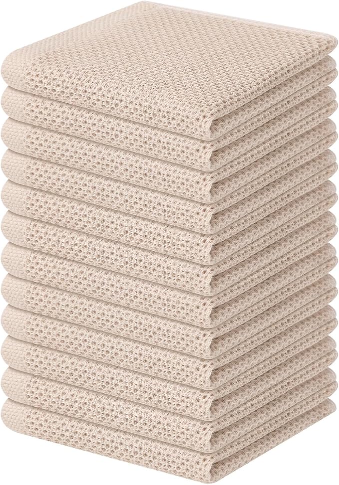 Homaxy 100% Cotton Waffle Weave Kitchen Dish Cloths 12-Pack, Ultra Soft by Homaxy