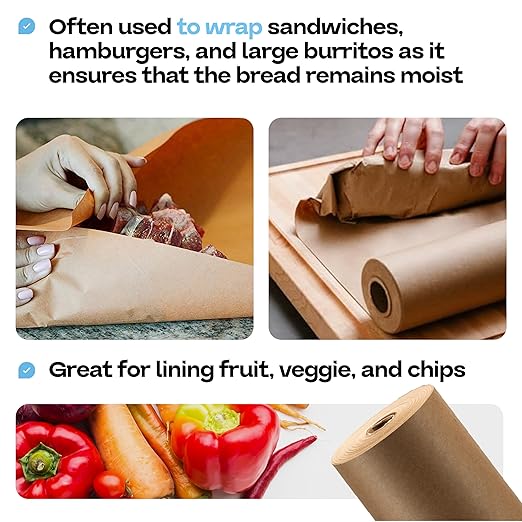 Brown Freezer Paper Roll 18" x 1800" (150 feet) - USA-made Freezer Paper for Meat & Fish - Plastic-Coated Brown Freezer Wrap for Food Freezing by IDL Packaging