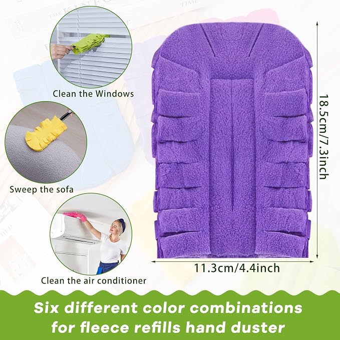 Zubebe 20 Pcs Reusable Duster Refills Fleece, Dark Color | Soft Polyester Fiber - Image 2