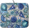 Starfish Seashell Dish Drying Mat 16x18 inch Coastal Beach Dish Drainer Rack by Giwawa