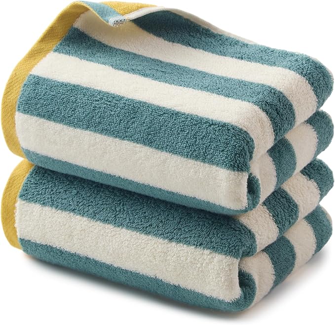 REDKISS Striped Hand Towels for Bathroom, Kitchen Decor, Guest Use, Kids & by REDKISSOnline