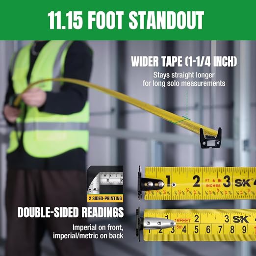 SK 16FT Tape Measure with Magnetic Hook and Self-Locking Mechanism - Image 7