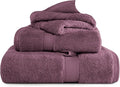 SUPERIOR Egyptian Cotton Ultra Plush & Absorbent, 3 Piece Set, Plum | Quick Dry by SUPERIOR