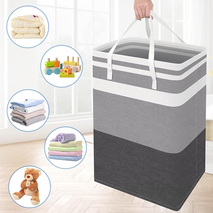 BlissTotes 3-Pack Laundry Basket, Collapsible Laundry Hamper - Image 7