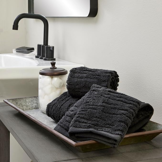 SKL Home CloudSoft Hand Towel Set, 100% Cotton Luxury, Slate | Premium - Image 6