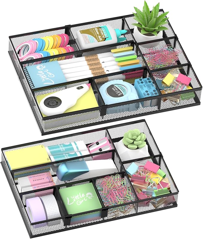 SUPEASY 2 Pack Desk Drawer Organizer by SUPEASY