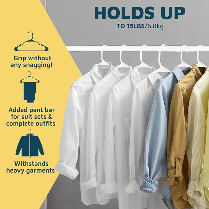 Plastic Clothes Hangers – Heavy Duty Hanger Set, - Image 11
