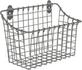 Spectrum Large Wall Mounted Wire Basket Industrial Gray Kitchen Wall Mount by Spectrum