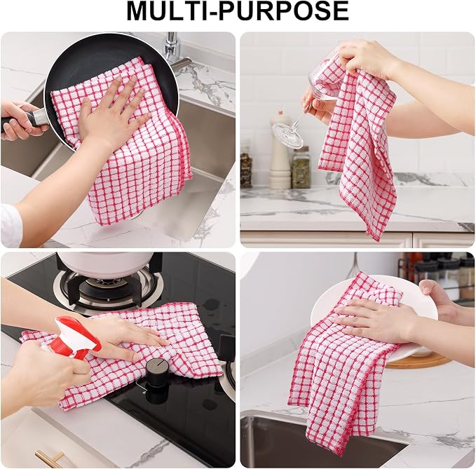 Kitinjoy Cotton 12 Pack Terry Kitchen Towels - Image 4