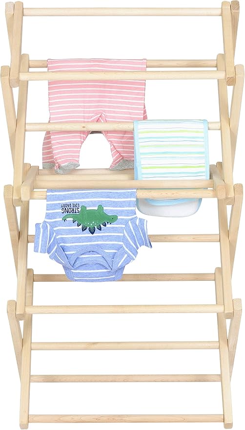 Clothes Drying Rack: Solid Maple Hard Wood Laundry Rack - Image 8