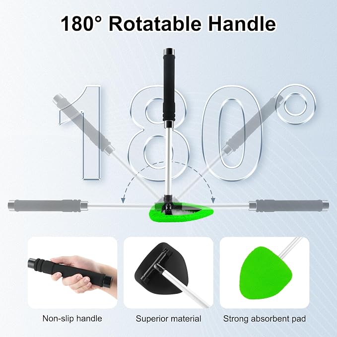 JUSTTOP Windshield Cleaner Tool, Car Interior and Exterior Window Cleaning Kit - Image 4