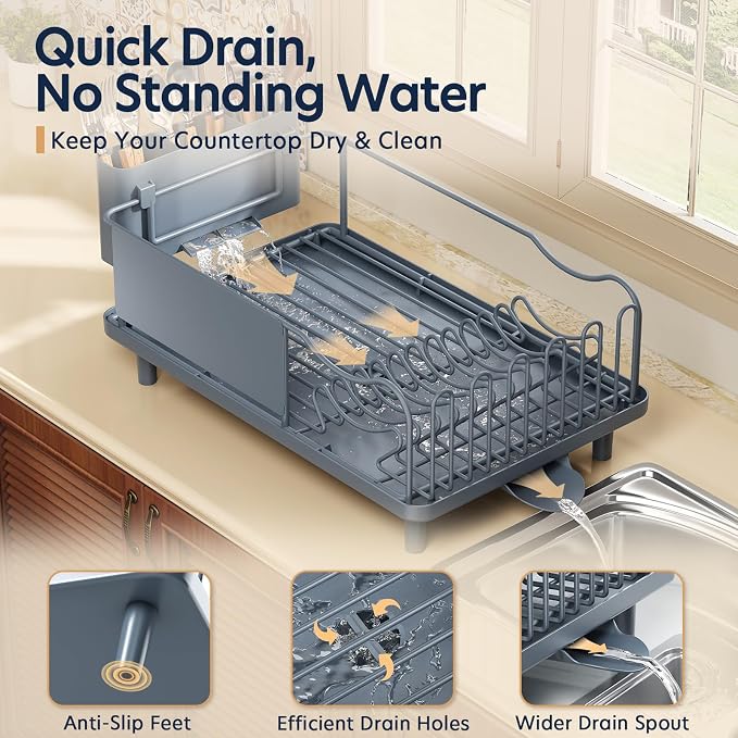 KINGRACK Dish Drying Rack for Kitchen Counter, Dish Drainer - Image 4