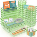 25 PCS Plastic Drawer Organizer Set, Makeup Organizers and Storage Bins | 4 by WOWBOX