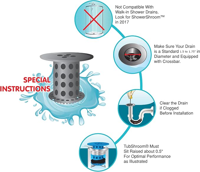 TubShroom Bathtub Drain Protector and Hair Catcher - Image 7
