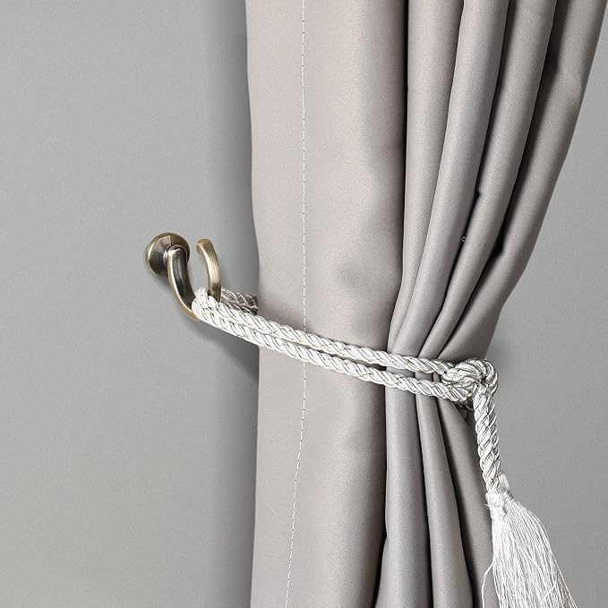DeSS 4 Pack Curtain Holdbacks Curtain Tiebacks Hooks Wall Mounted Curtain Hooks - Image 4