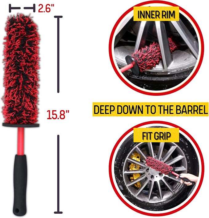 Professional 4 Pack Long Handle Wheel Brush Kit - Image 3