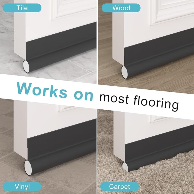 Door Draft Stopper Bottom One Sided Door Draft Blockers，37" Cutable Under Door - Image 8