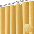 Dynamene Extra Long Waffle Shower Curtain 256 GSM Fabric 72x96 Gold by Dynamene