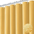 Dynamene Extra Long Waffle Shower Curtain 256 GSM Fabric 72"x84" Gold by Dynamene