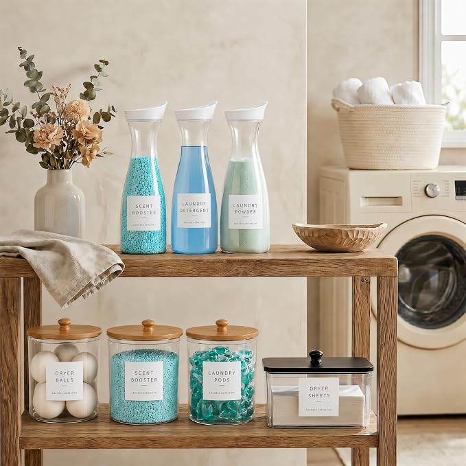 Laundry Room Organization Set, 4 Laundry Containers, 3 detergent dispenser - Image 2