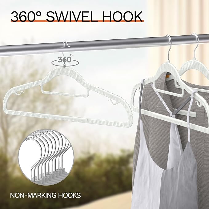 60 Pack Thin Space Saving Hangers, Slim Clothes Hangers - Image 8