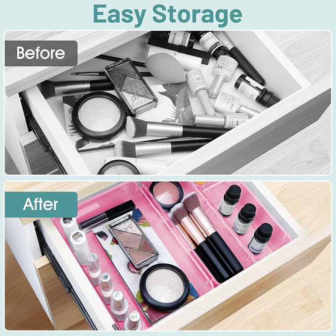 25 PCS Plastic Drawer Organizer Set, Makeup Organizers and Storage Bins | 4 - Image 4