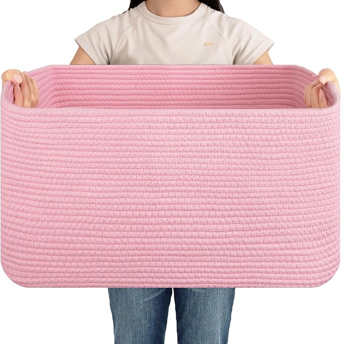 OIAHOMY 75L Large Blanket Basket Woven Storage Basket by MasterofSpaceOptimization