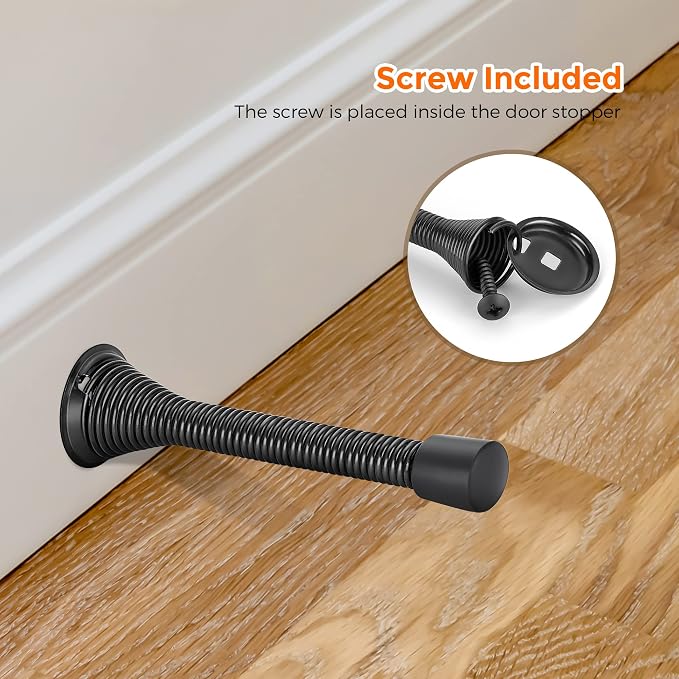 Ravinte Door Stoppers, 30 Pack Black Spring Door Stops - Image 5