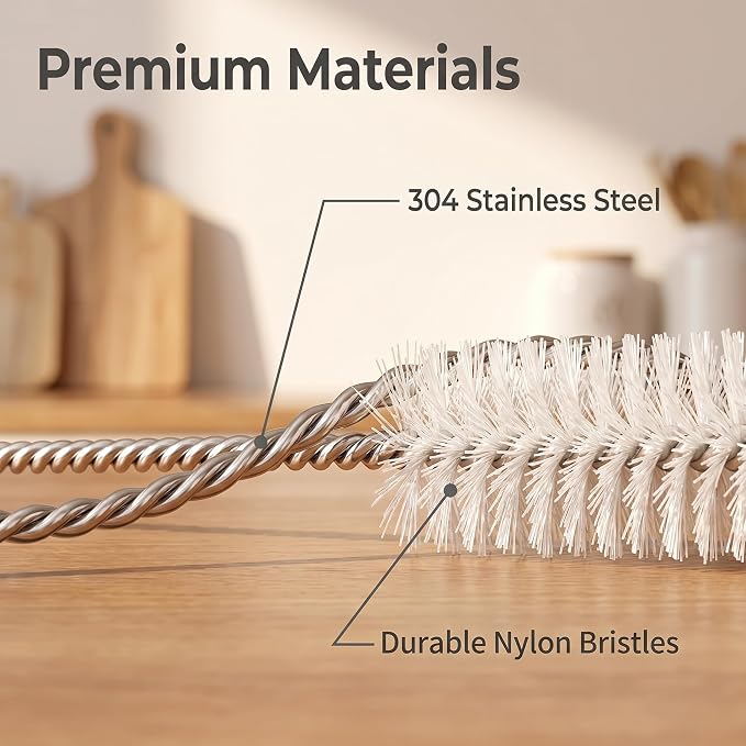 2 Pack Straw Cleaner Brush, Reusable Metal Handles Straw Cleaner Brush Extra - Image 3