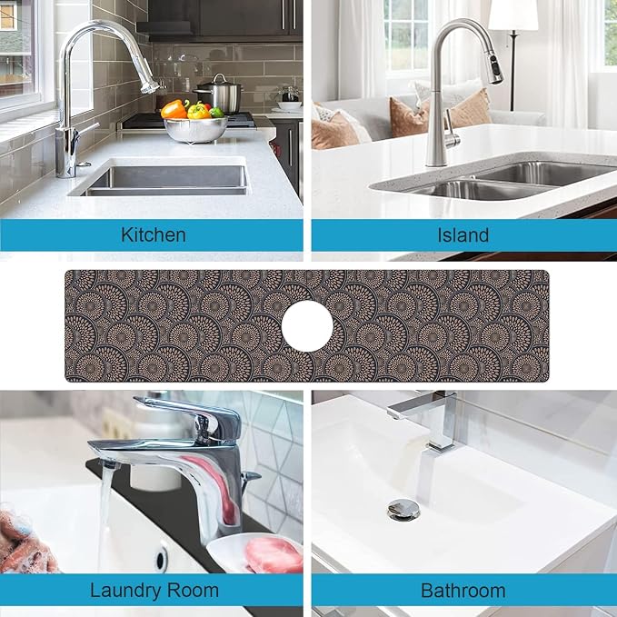 Kitchen Sink Splash Guard Faucet Mat Super Absorbent Fast Drying Mat Sink - Image 4