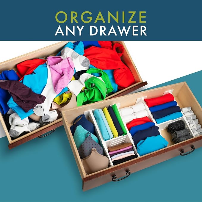Dial Industries Dresser Drawer Dividers, 4 Pk + 3 Cross Dividers, 4.5" Deep | - Image 6