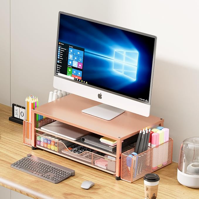 Desk Organizer and Accessories, 2-Tier Computer Monitor Stand Riser - Image 5