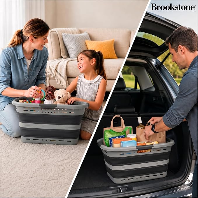 Brookstone 11 Gal Collapsible Laundry Basket - Image 5