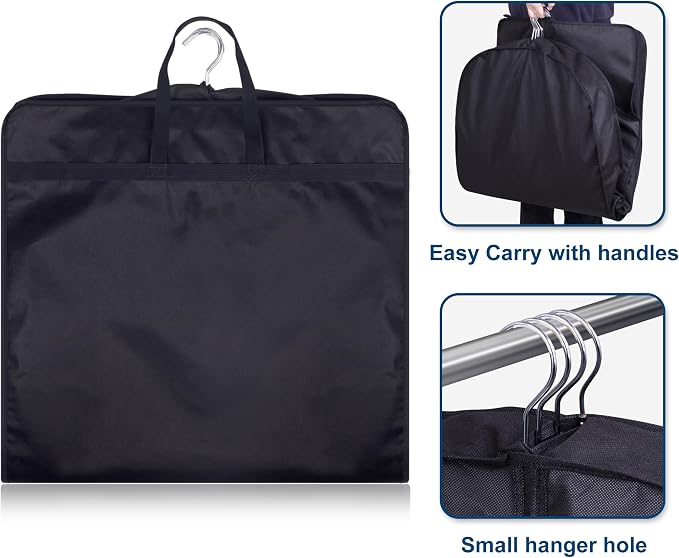 KIMBORA 43" Suit Bags for Closet Storage and Travel, Gusseted Hanging Garment - Image 4