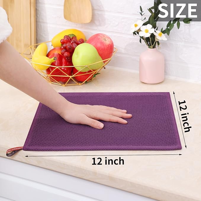 Homaxy 100% Cotton Waffle Weave Kitchen Dish Cloths 6-Pack, Ultra Soft - Image 5