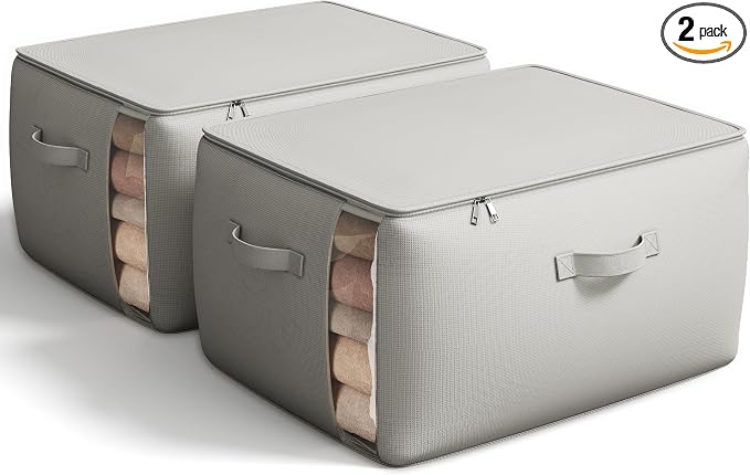 2 Pack Canvas Comforter Storage Bags by Vailando