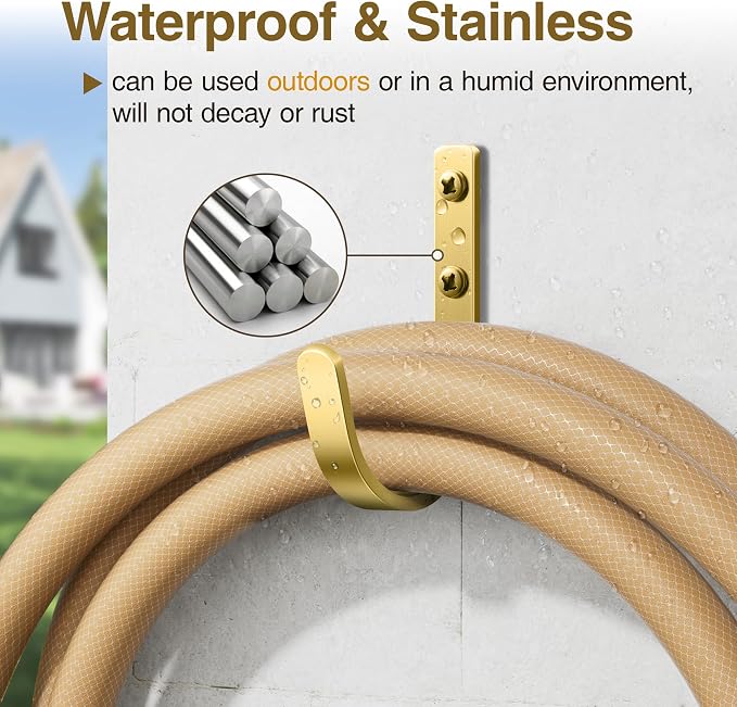10 Pack 22LB Wall Hooks for Hanging Towel/Coat, Brushed Gold | Screw in Metal - Image 4