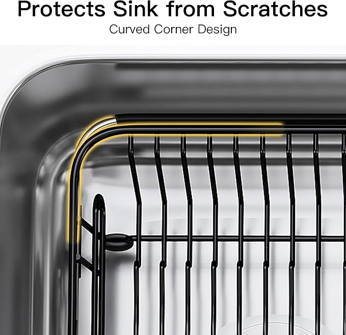 JASIWAY Black Dish Drying Rack in Sink - Image 8