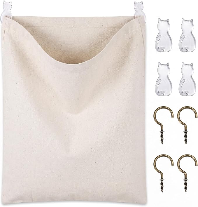 Reusable Dirty Rag Storage Linen Bag, Solid Color by Ribbonlic